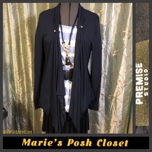 Navy Drape Loose Fitting Jacket